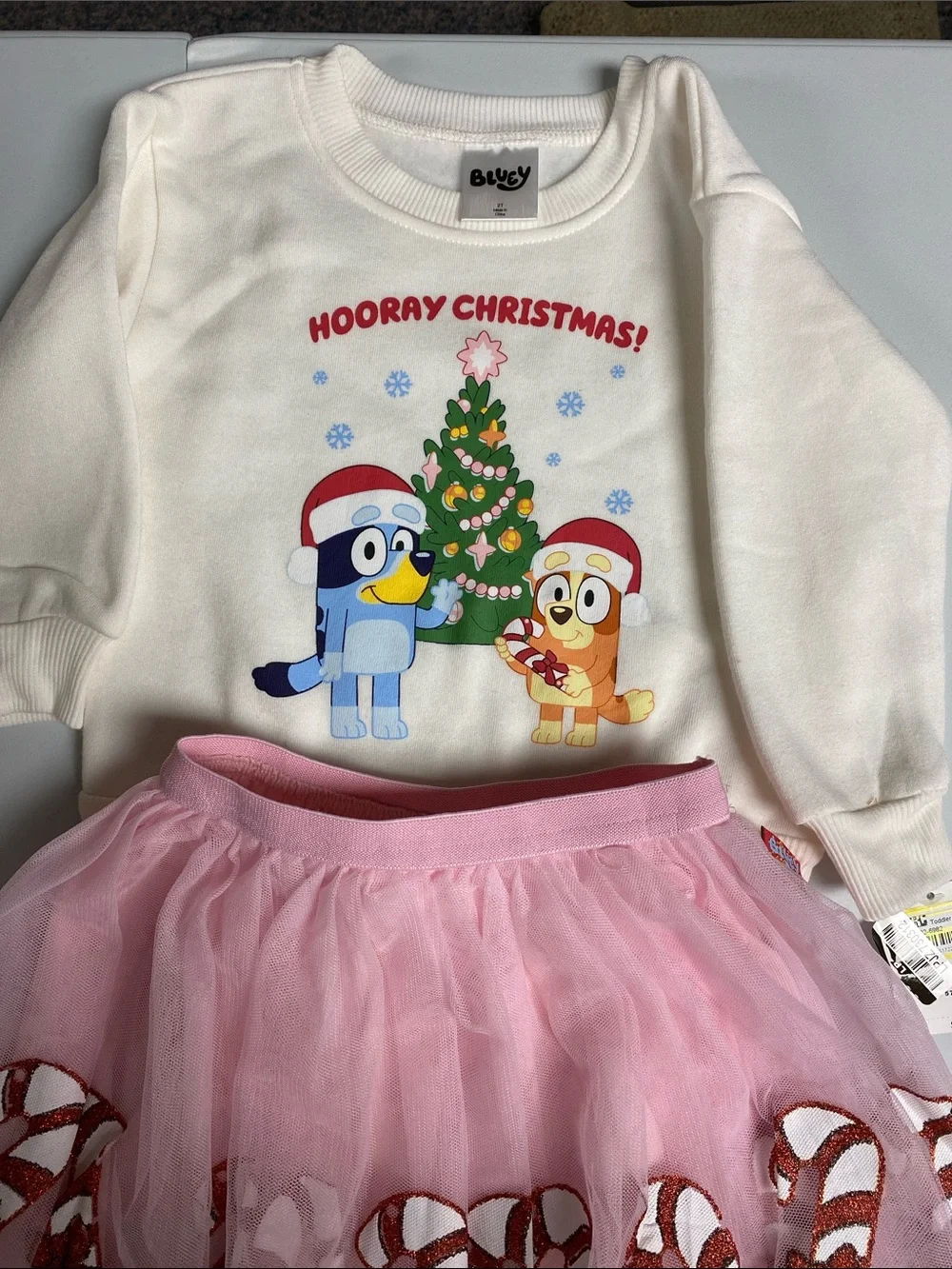 Kids Christmas Bluey Sweatshirt &  Tulle Dress - NWT. Size 2T